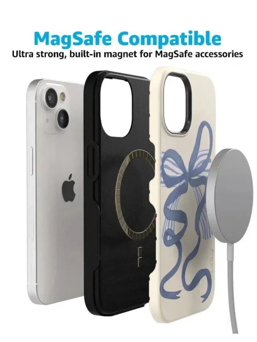Casely Heartstrings Blue Bow Case-iPhone 15 Plus